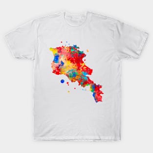 Armenia Watercolor Map Painting T-Shirt